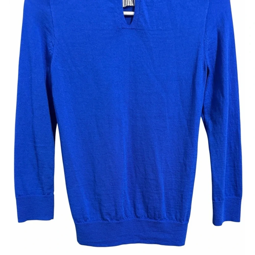 J. Crew Carolyn Collared Fitted Merino Wool Sweater Cobalt Blue Women's Size XS